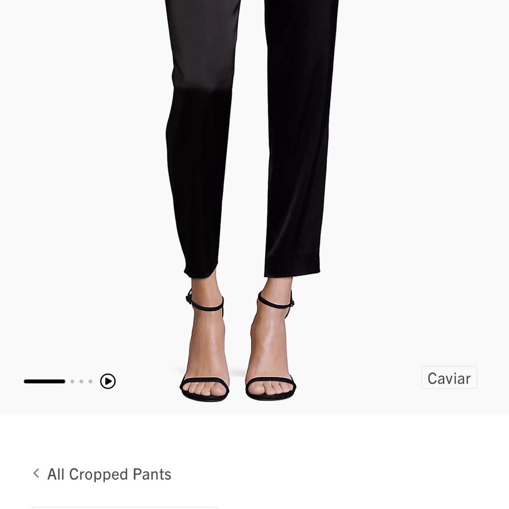 St. John Caviar Liquid Satin Emma Women's Cropped Pants